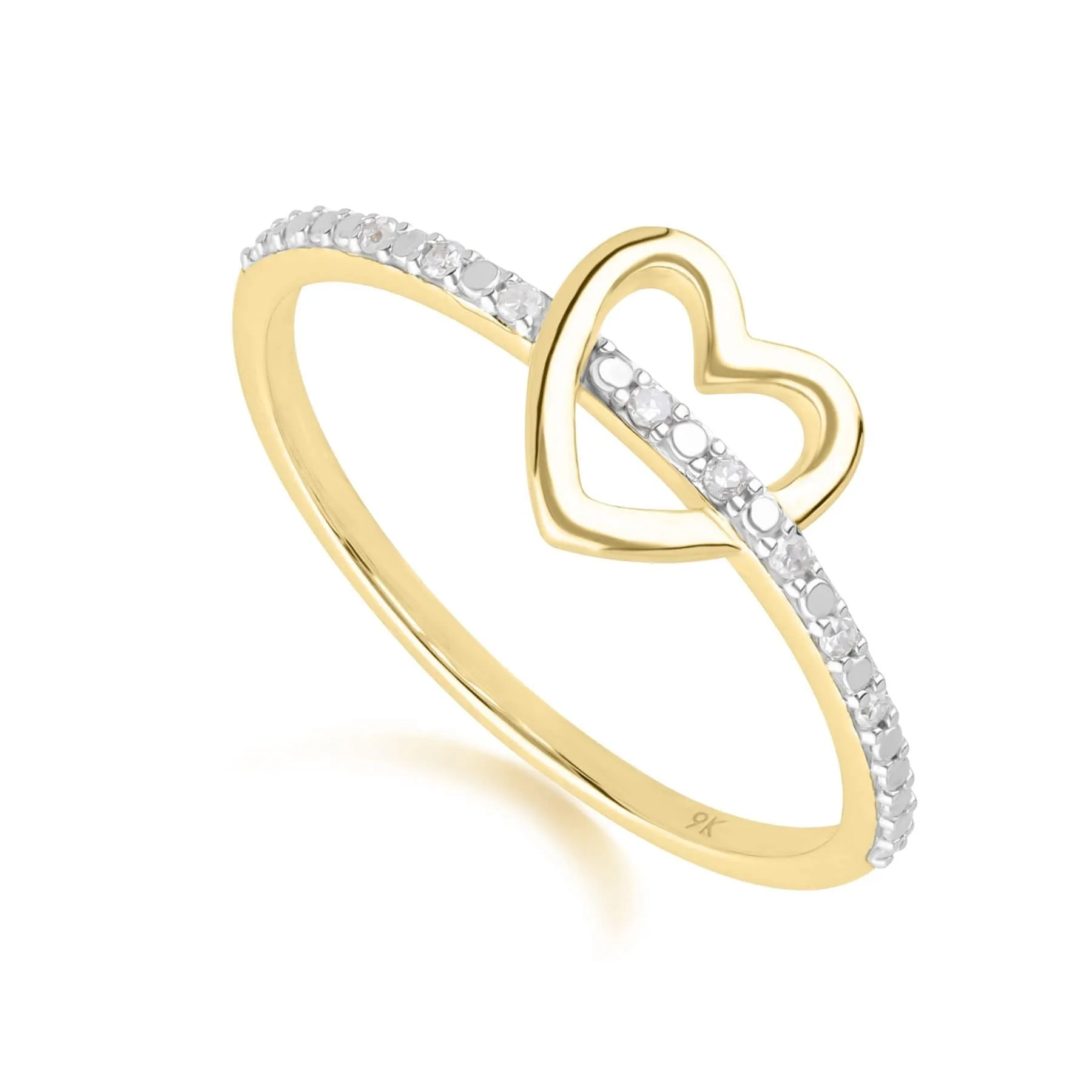 Love Heart Diamond Band Ring in 9ct Yellow Gold sold by Gemondo Jewellery product image thumbnail 3