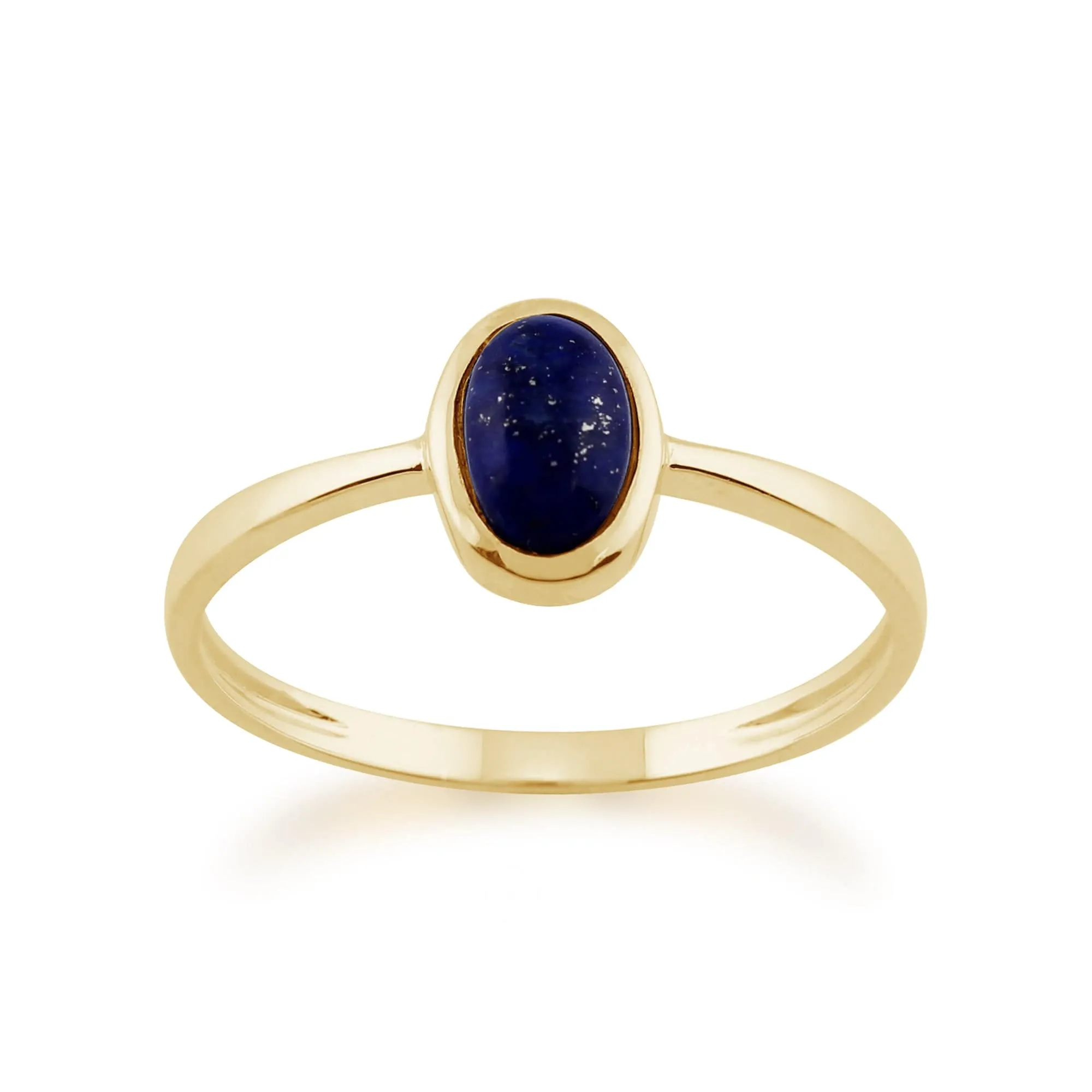 Classic Oval Lapis Lazuli Bezel Pendant & Solitaire Ring Set in 9ct Yellow Gold sold by Gemondo Jewellery product image thumbnail 3