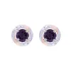 Classic Round Amethyst Stud Earrings with Detachable Diamond Round Earrings Jacket Set in 9ct White Gold sold by Gemondo Jewellery