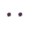 Classic Round Amethyst Stud Earrings with Detachable Diamond Round Earrings Jacket Set in 9ct White Gold sold by Gemondo Jewellery