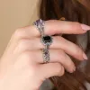 Art Nouveau Style Round Ruby & Marcasite Floral Band Ring in Sterling Silver sold by Gemondo Jewellery