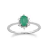 Gemondo 9ct White Gold 0.47ct Emerald & Diamond Oval Cluster Ring sold by Gemondo Jewellery