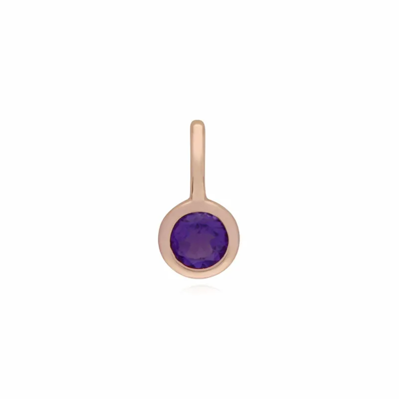 Gemondo Rose Gold Plated Sterling Silver Amethyst Charm sold by Gemondo Jewellery