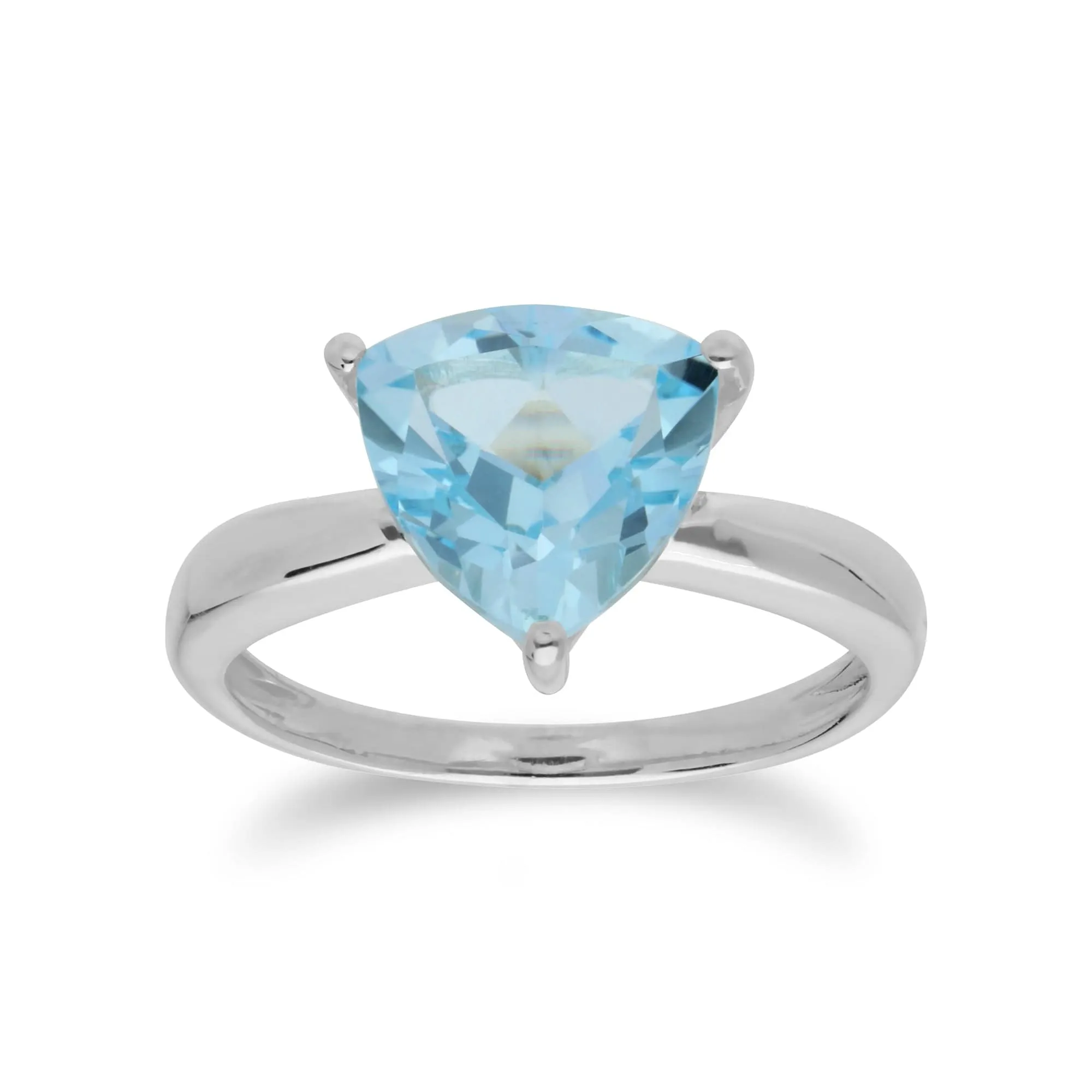 Geometric Trillion Blue Topaz Triangle Prism Ring in 925 Sterling Silver sold by Gemondo Jewellery