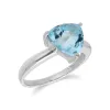 Geometric Trillion Blue Topaz Triangle Prism Ring in 925 Sterling Silver sold by Gemondo Jewellery