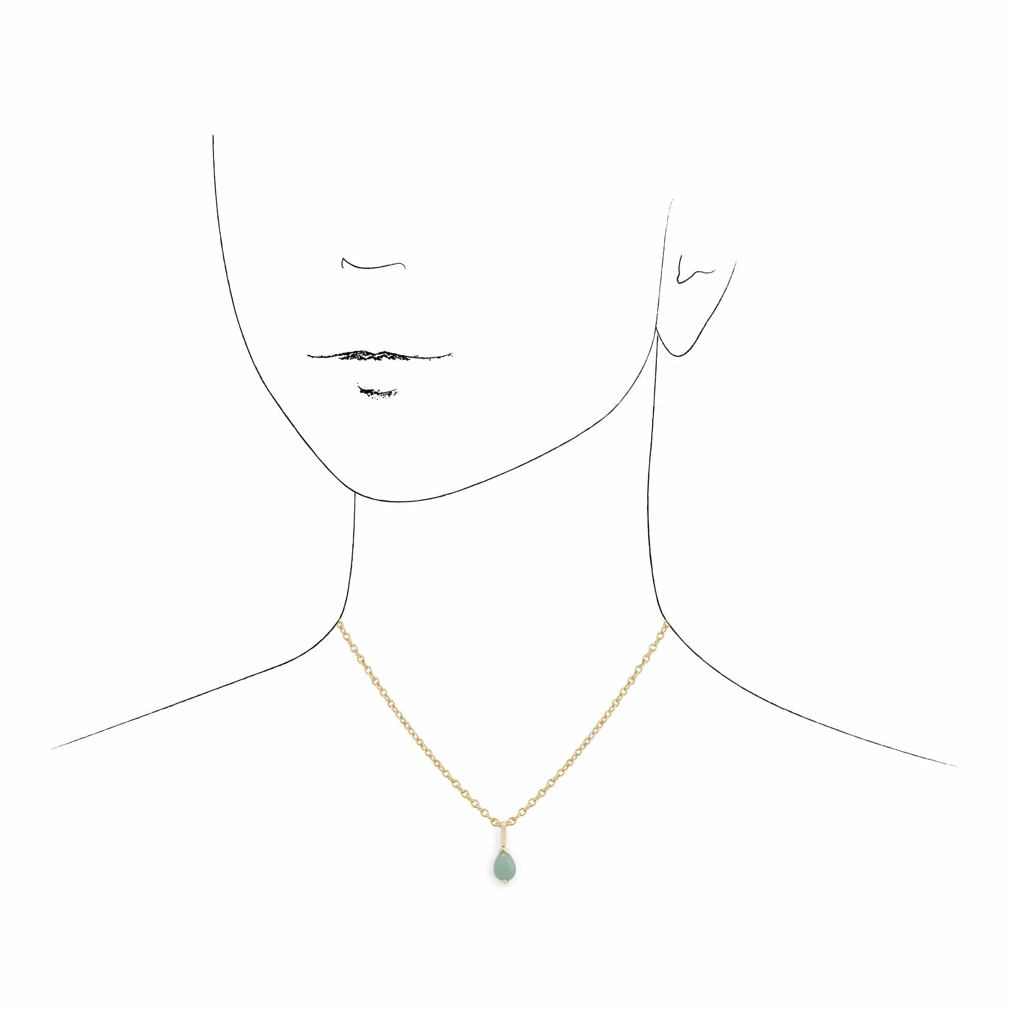 Classic Pear Green Jade Claw Set Single Stone Pendant in 9ct Yellow Gold sold by Gemondo Jewellery product image thumbnail 3