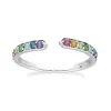Rainbow Gemstone Open Ring in 925 Sterling Silver sold by Gemondo Jewellery