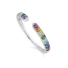 Rainbow Gemstone Open Ring in 925 Sterling Silver sold by Gemondo Jewellery