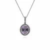 Gemondo Sterling Silver Amethyst & Marcasite Oval Pendant with 45cm Chain sold by Gemondo Jewellery