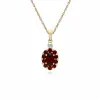 Gemondo 9ct Yellow Gold Garnet & Diamond Oval Cluster Pendant on 45cm Chain sold by Gemondo Jewellery