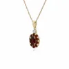 Gemondo 9ct Yellow Gold Garnet & Diamond Oval Cluster Pendant on 45cm Chain sold by Gemondo Jewellery