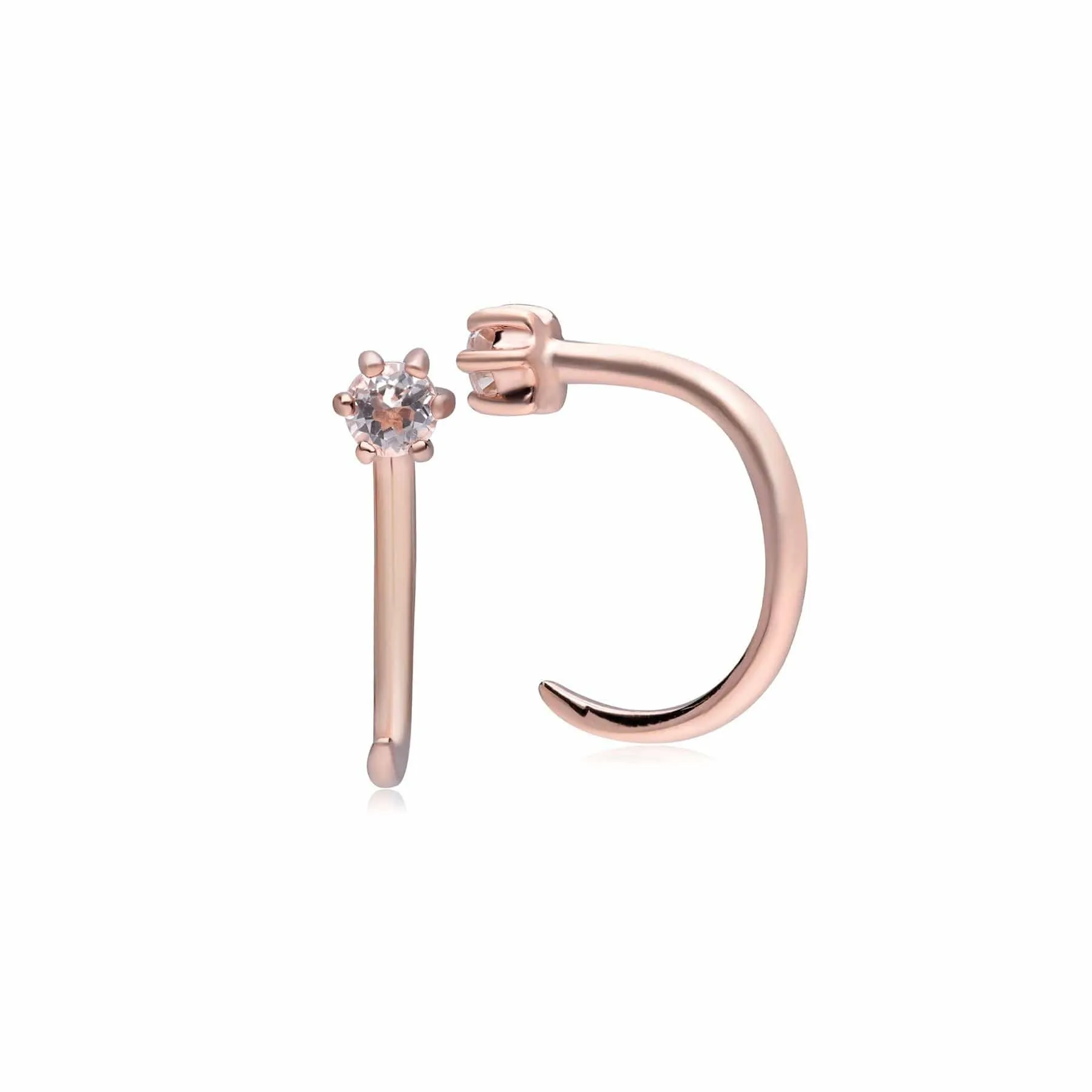 Morganite Pull Through Hoop Earrings in 9ct Rose Gold sold by Gemondo Jewellery product image thumbnail 2