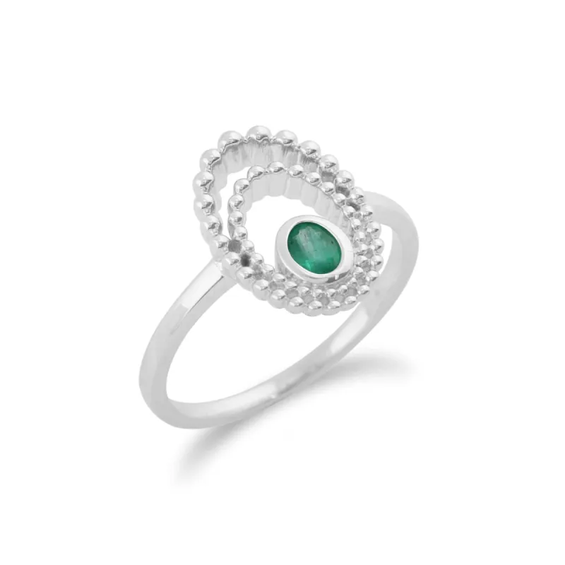 Gemondo 925 Sterling Silver 0.18ct Emerald Ring sold by Gemondo Jewellery