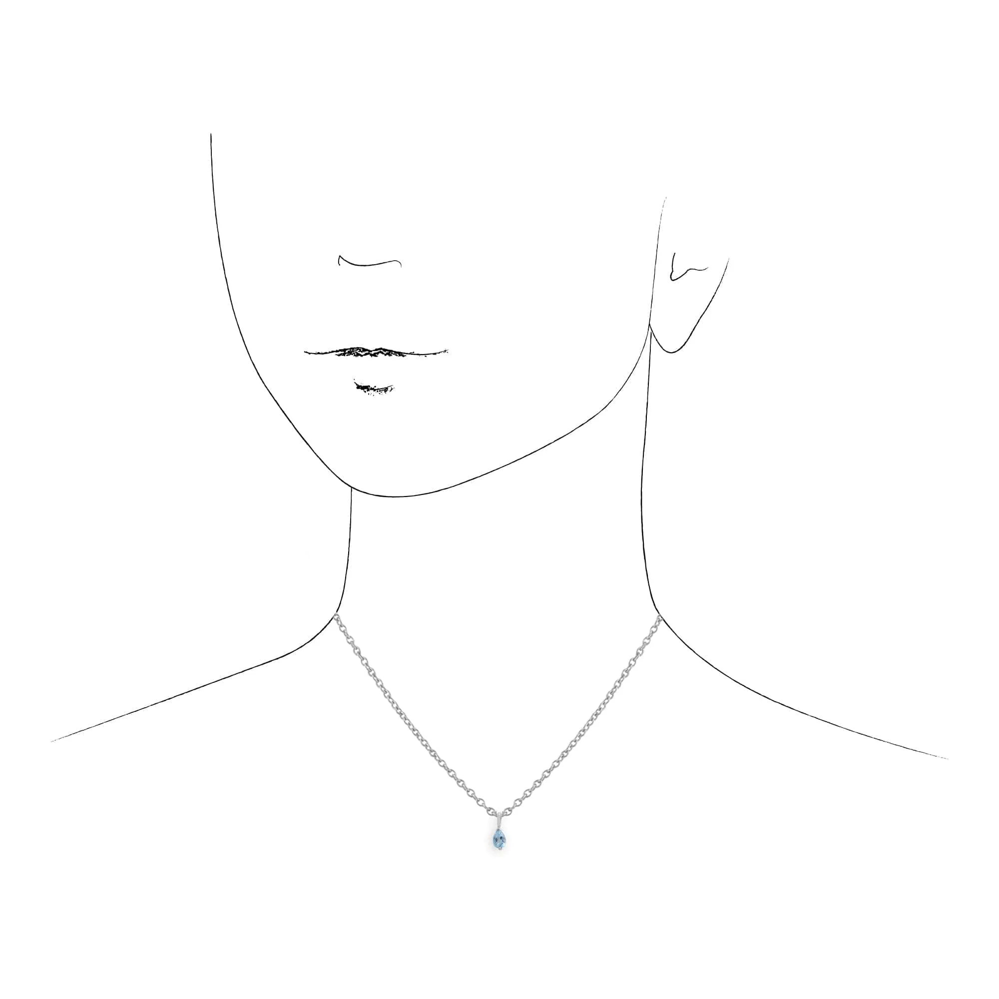 Classic Pear Blue Topaz Single Stone Stud Earrings & Pendant Set in 9ct White Gold sold by Gemondo Jewellery product image thumbnail 4