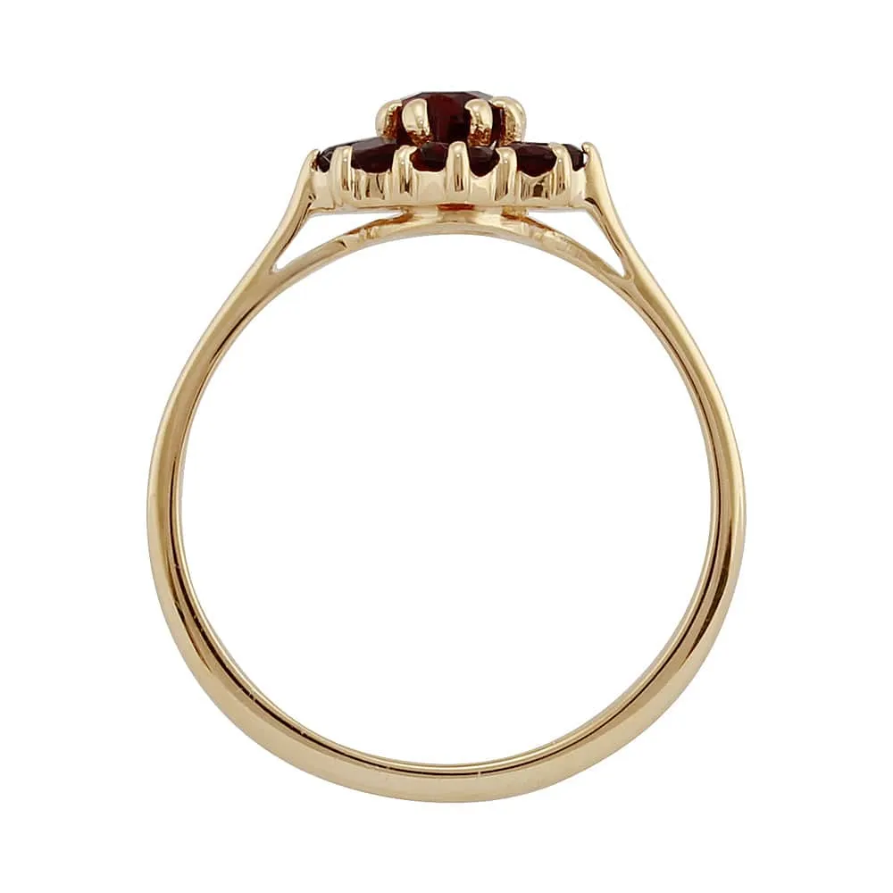 9ct Yellow Gold 0.81ct Natural Garnet Classic Oval Cluster Style Ring sold by Gemondo Jewellery product image thumbnail 3