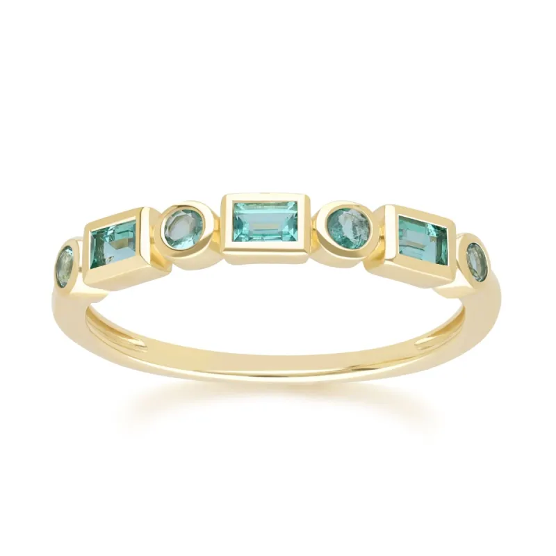 Classic Emerald Eternity Ring in 9ct Yellow Gold sold by Gemondo Jewellery