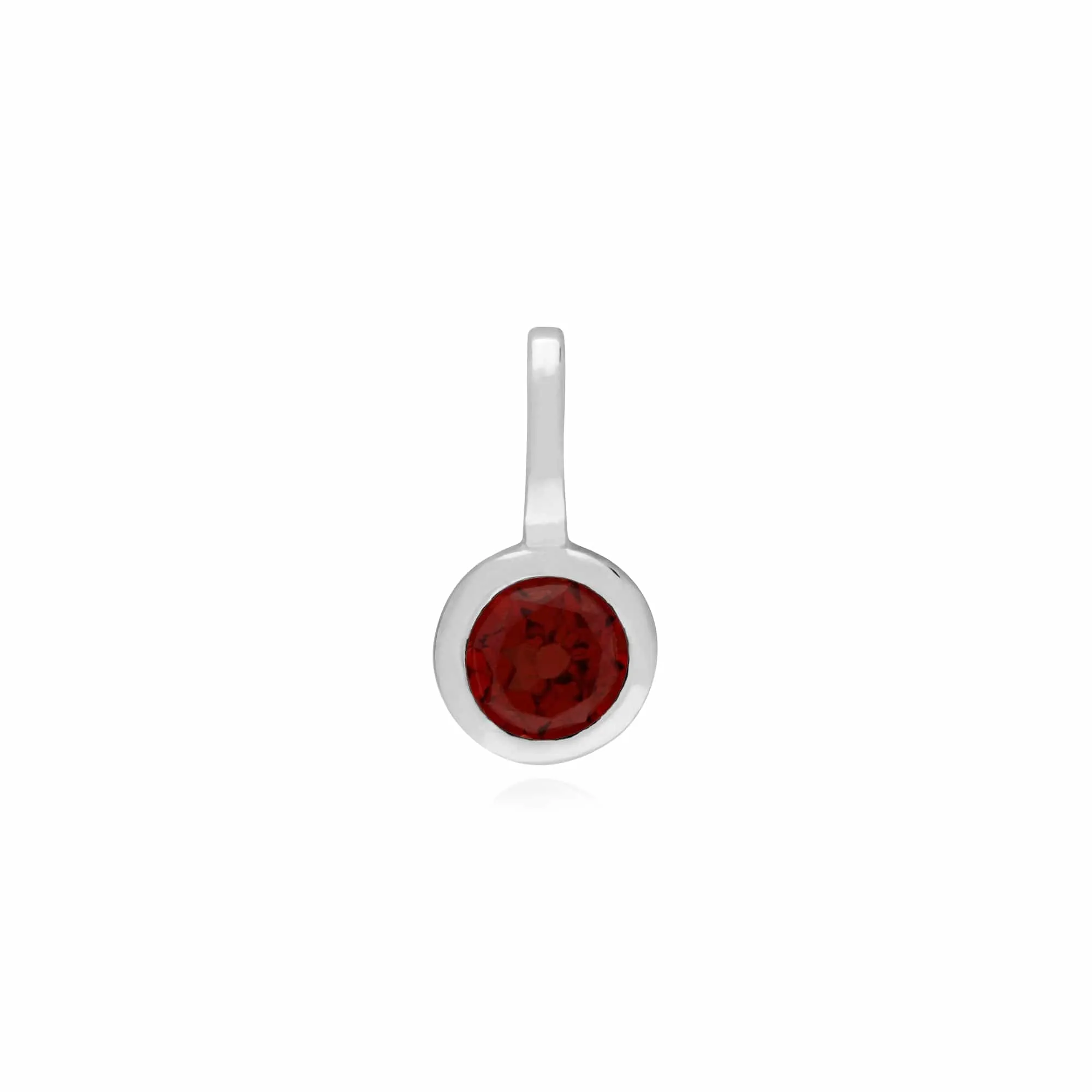 Classic Heart Lock Pendant & Garnet Charm in 925 Sterling Silver sold by Gemondo Jewellery product image thumbnail 2