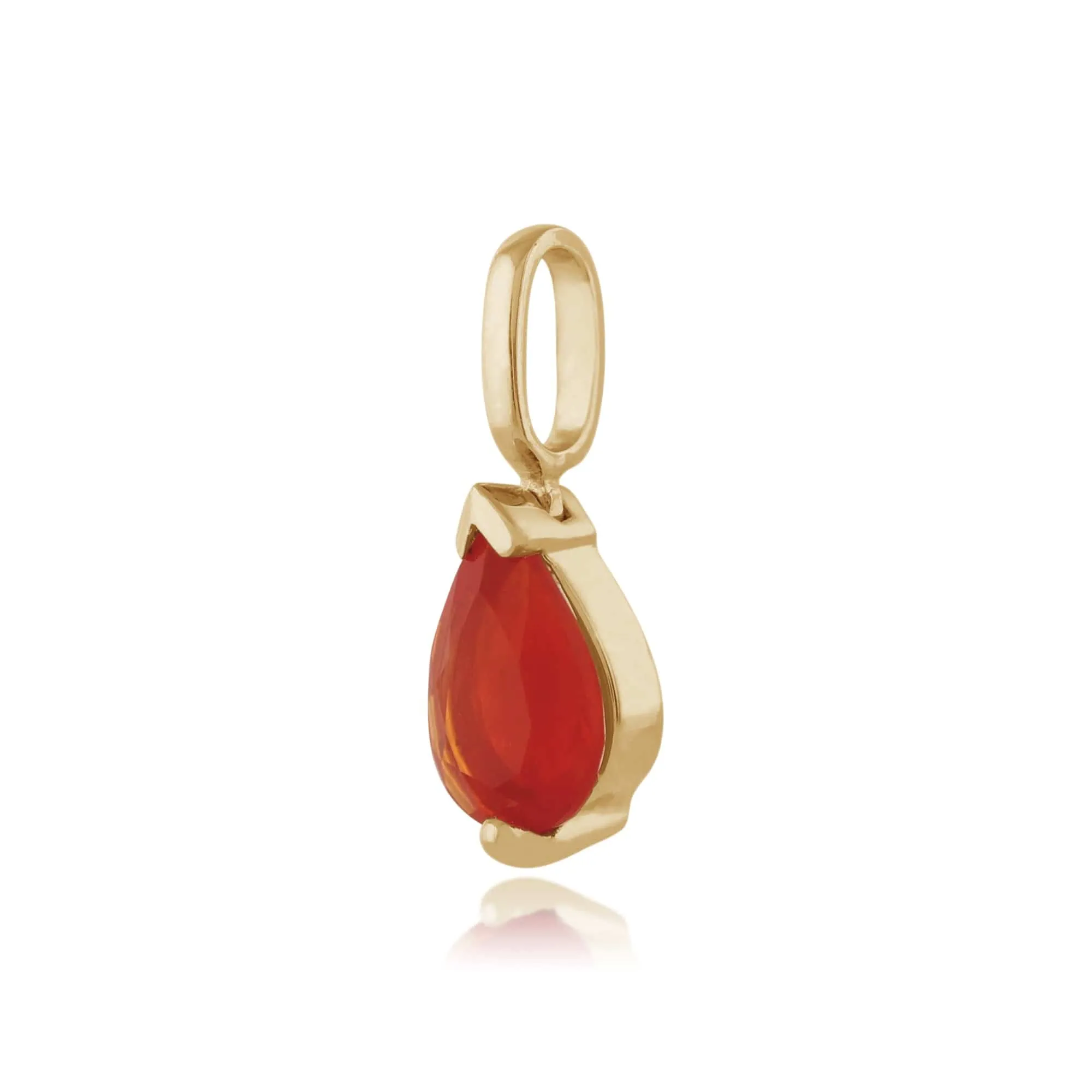 Classic Pear Fire Opal Pendant in 9ct Yellow Gold sold by Gemondo Jewellery product image thumbnail 2