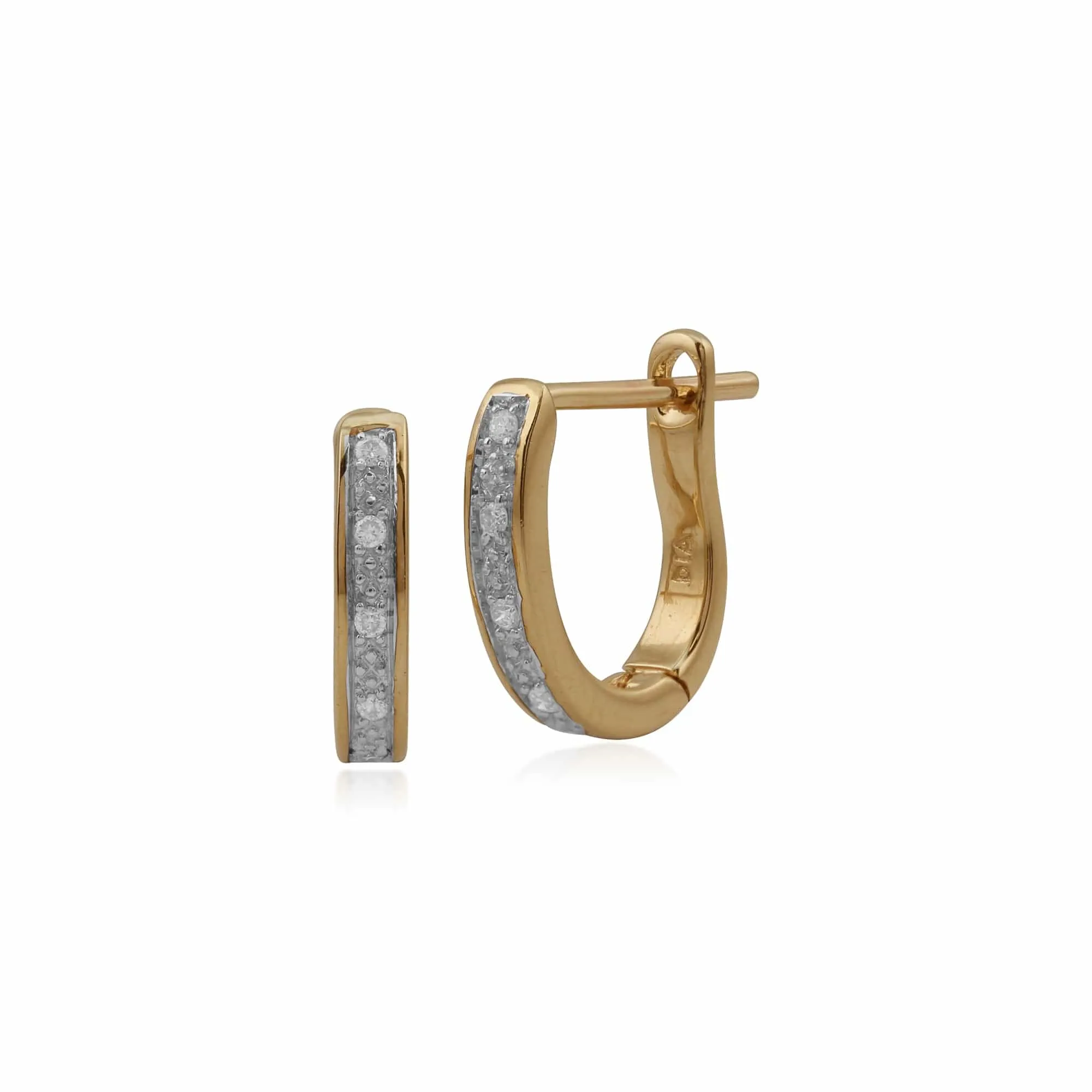 Gemondo 9ct Yellow Gold 5pt Diamond Half Hoop Earrings sold by Gemondo Jewellery
