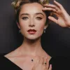 Art Deco Style Black Spinel & Marcasite Drop Earrings in Silver sold by Gemondo Jewellery