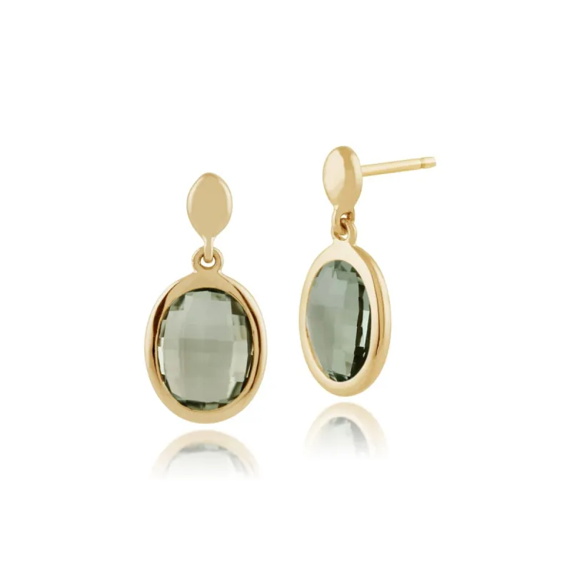 Gemondo 9ct Yellow Gold 2.4ct Mint Green Quartz Drop Earrings sold by Gemondo Jewellery