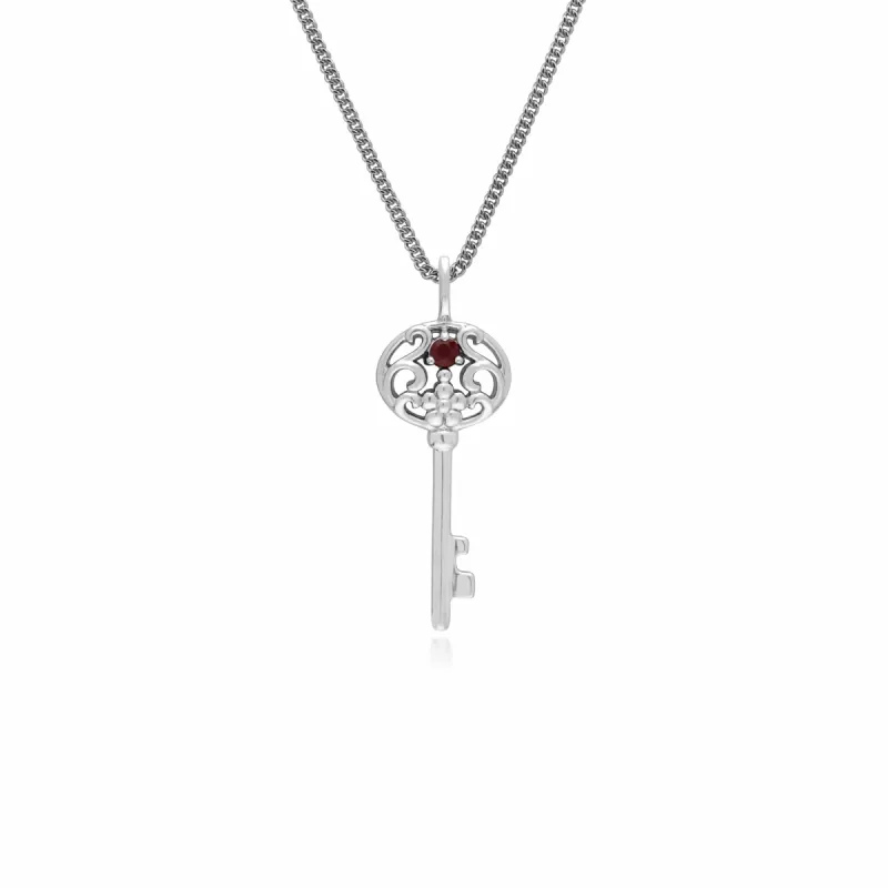 Gemondo Sterling Silver Ruby Big Key Charm sold by Gemondo Jewellery
