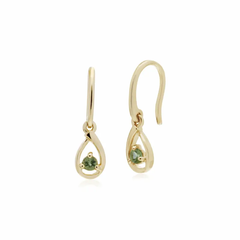 Gemondo 9ct Yellow Gold Peridot Single Stone Tear Drop Earrings sold by Gemondo Jewellery