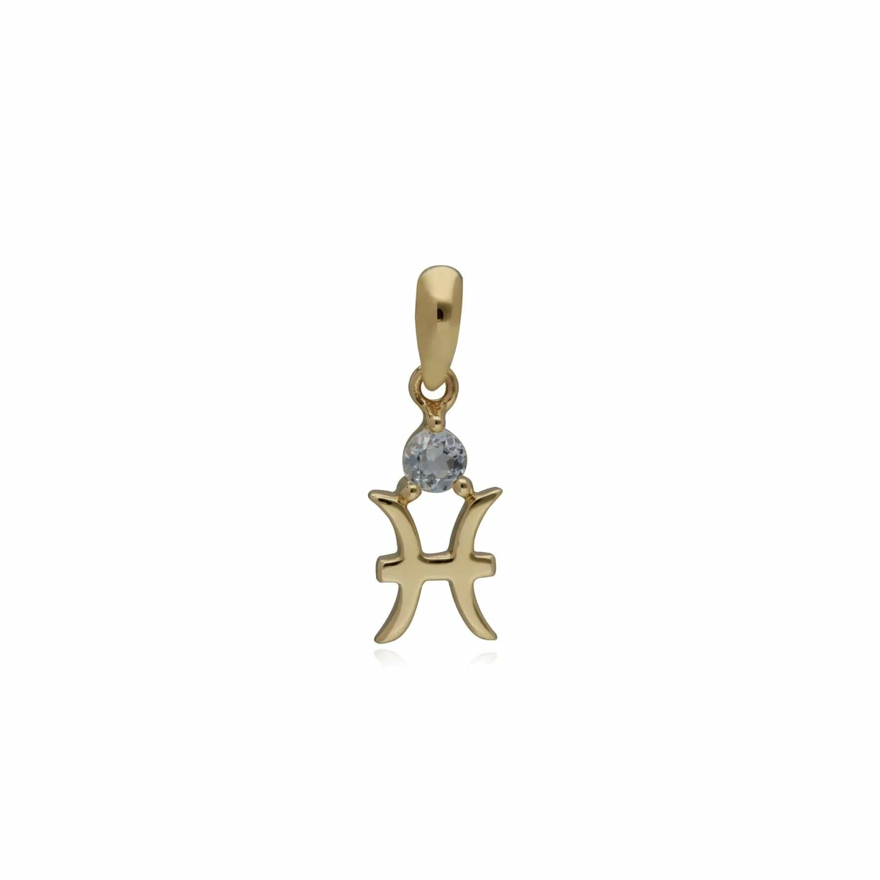 Aquamarine Pisces Zodiac Charm Necklace in 9ct Yellow Gold sold by Gemondo Jewellery product image thumbnail 5