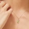 O Leaf Peridot & Diamond Pendant In 9ct Yellow Gold sold by Gemondo Jewellery