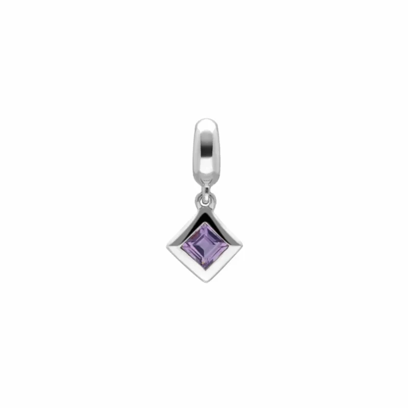 Achievement 'Stone of Power' Sterling Silver Amethyst Charm sold by Gemondo Jewellery