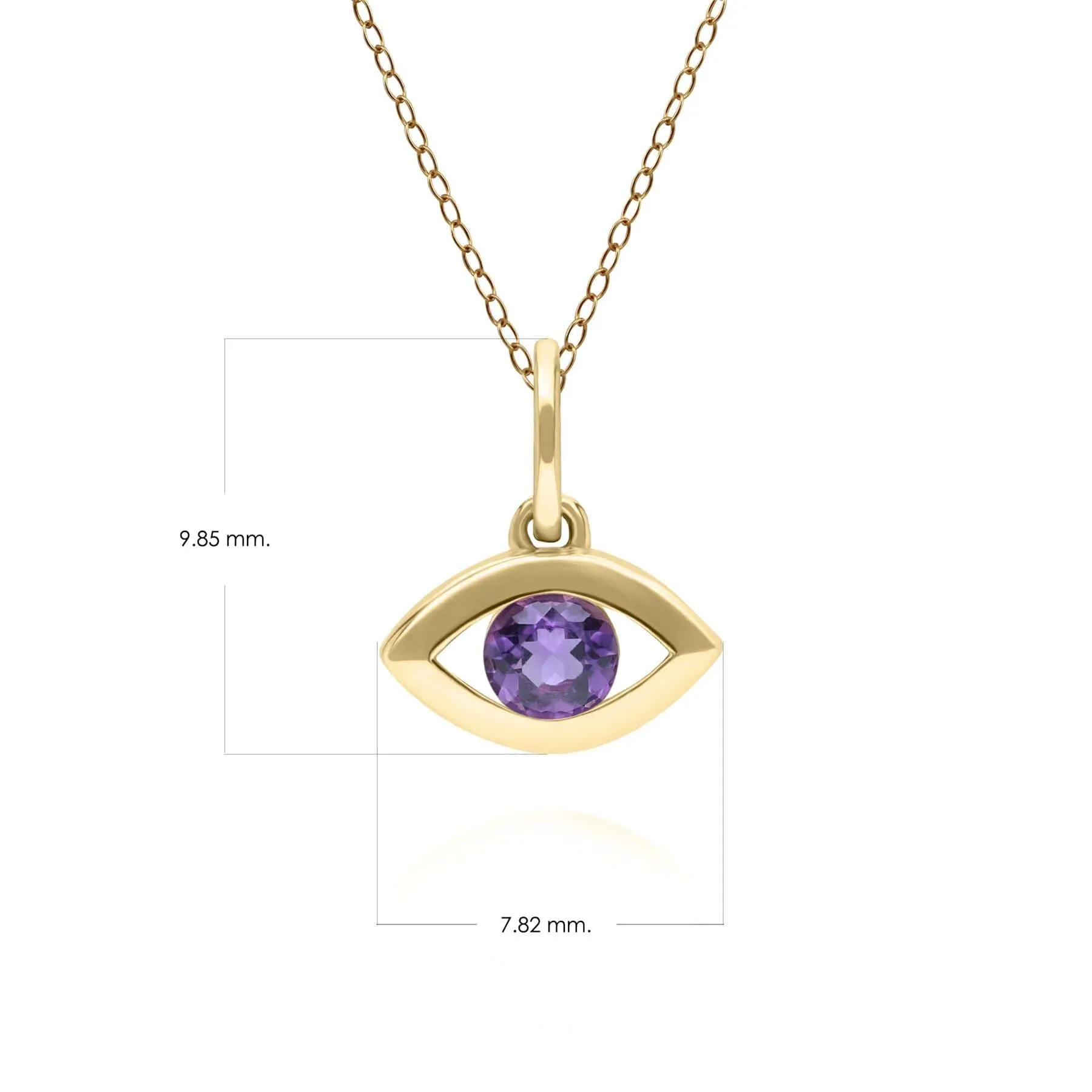 ECFEW™ Dainty Evil Eye Amethyst Pendant in 9ct Yellow Gold sold by Gemondo Jewellery product image thumbnail 3