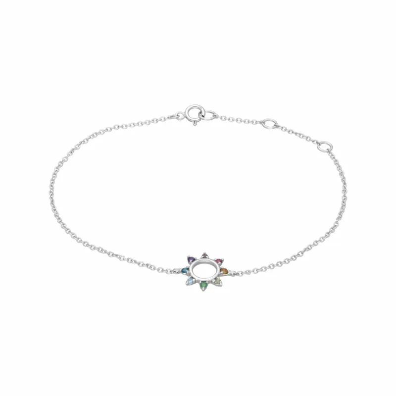Rainbow Sunburst Bracelet in Sterling Silver sold by Gemondo Jewellery
