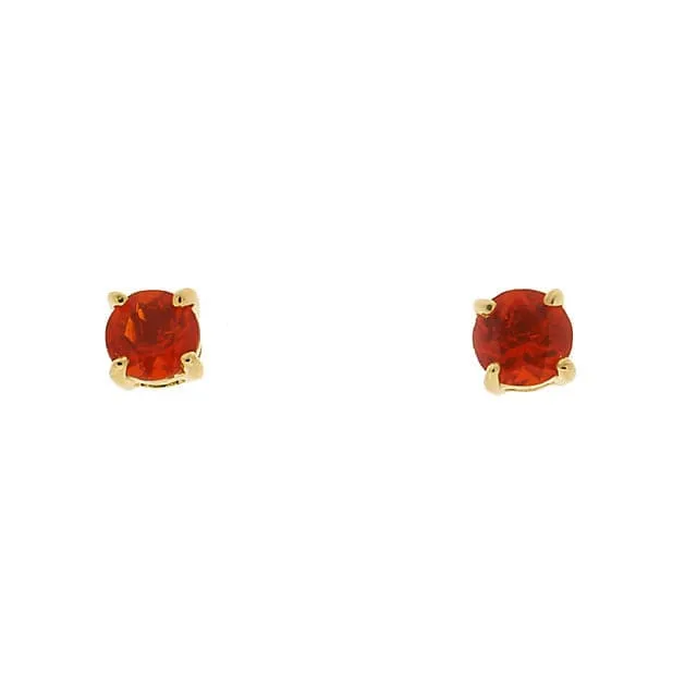 Classic Round Fire Opal Stud Earrings with Detachable Diamond Halo Ear Jacket in 9ct Yellow Gold sold by Gemondo Jewellery product image thumbnail 2