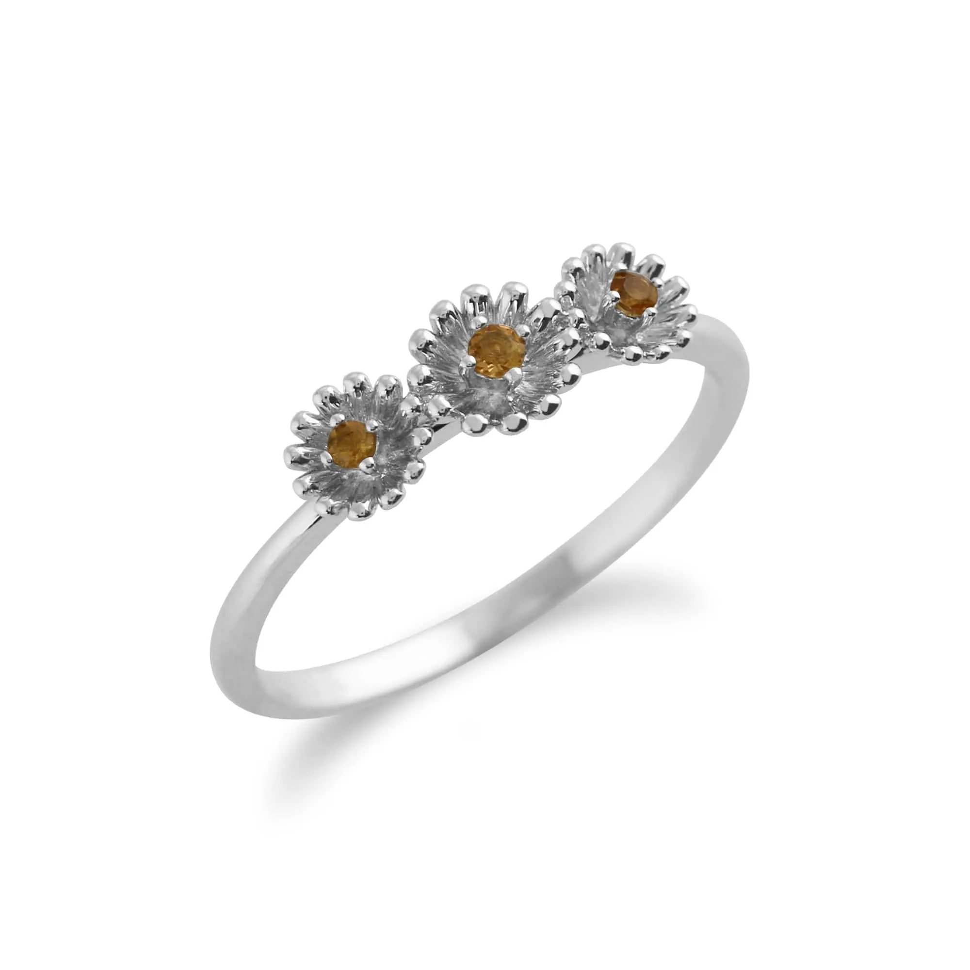Gemondo 925 Sterling Silver 0.05ct Citrine Floral Ring sold by Gemondo Jewellery product image thumbnail 2