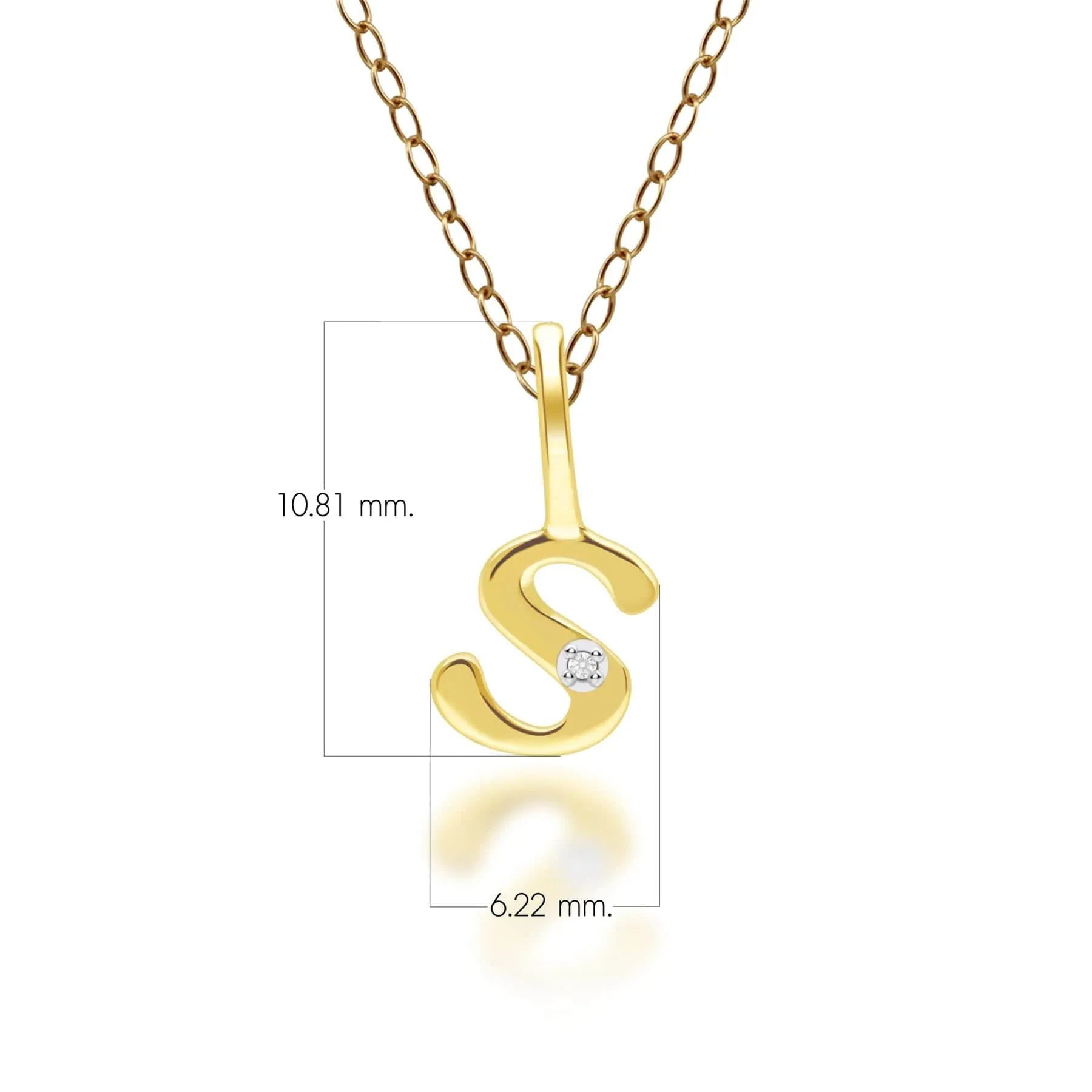 Alphabet Letter S Diamond pendant in 9ct Yellow Gold sold by Gemondo Jewellery product image thumbnail 3