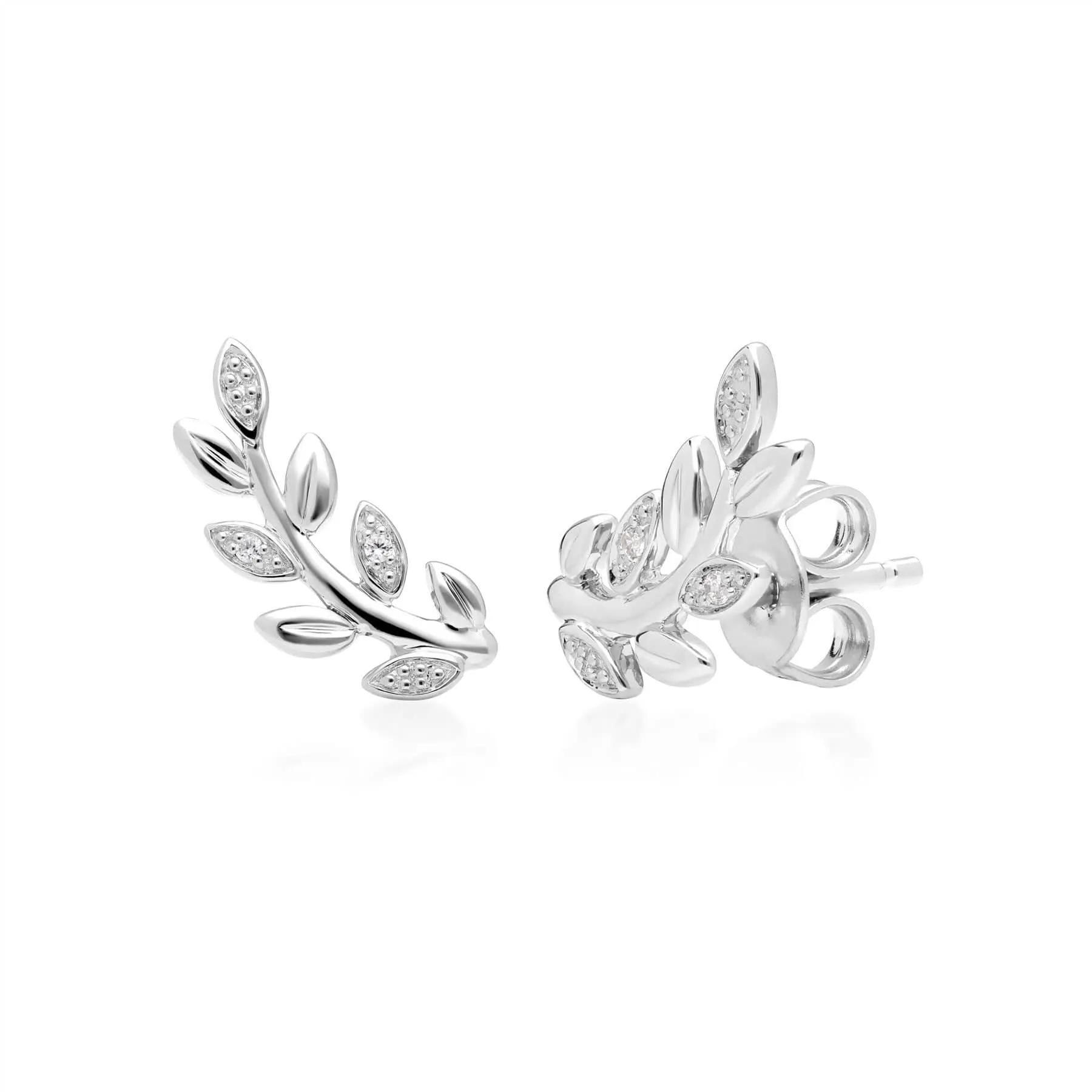 O Leaf Diamond Stud Earring & Ring Set in 9ct White Gold sold by Gemondo Jewellery product image thumbnail 2