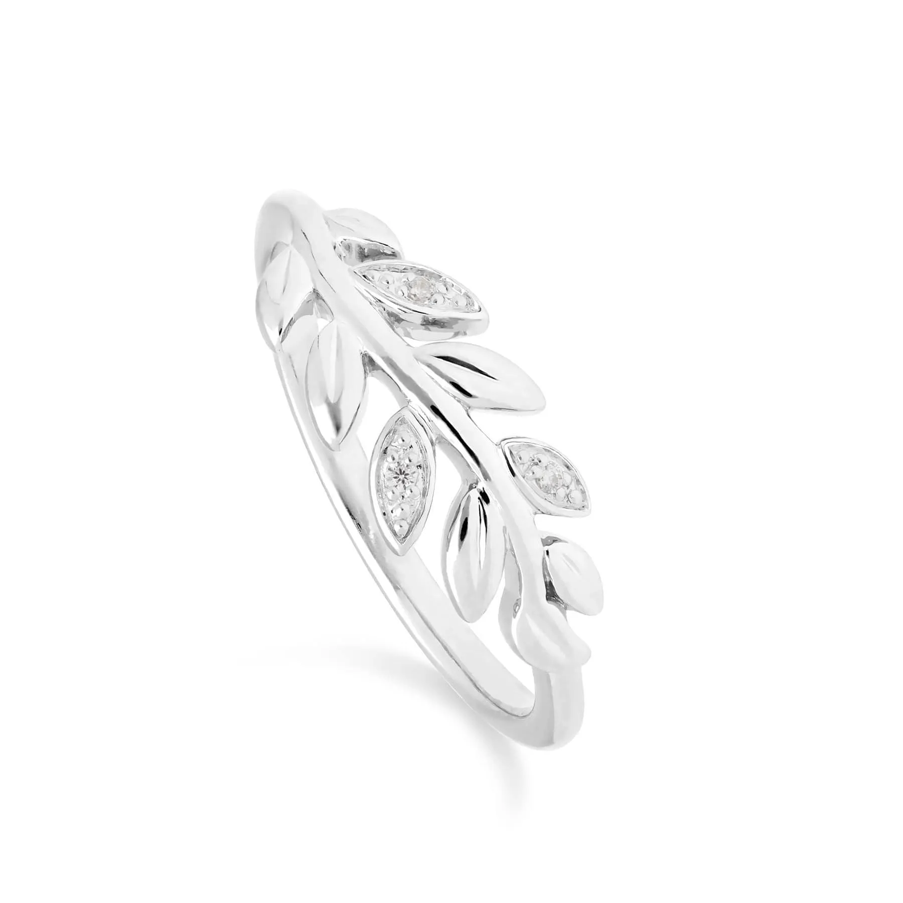 O Leaf Diamond Stud Earring & Ring Set in 9ct White Gold sold by Gemondo Jewellery product image thumbnail 3