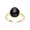 Irregular B Gem Black Onyx Ring In Yellow Gold Plated Silver sold by Gemondo Jewellery