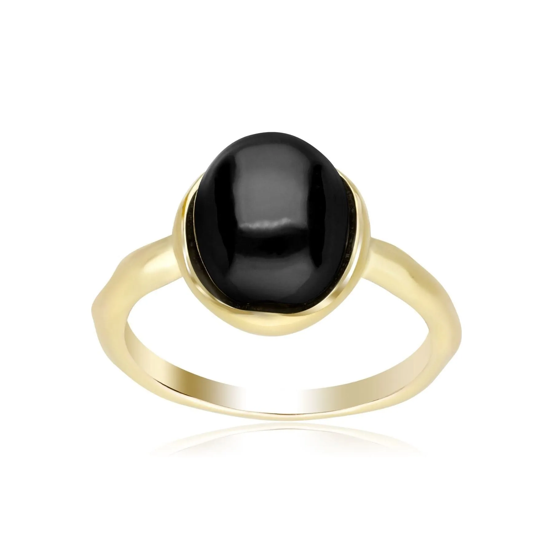 Irregular B Gem Black Onyx Ring In Yellow Gold Plated Silver sold by Gemondo Jewellery product image thumbnail 4