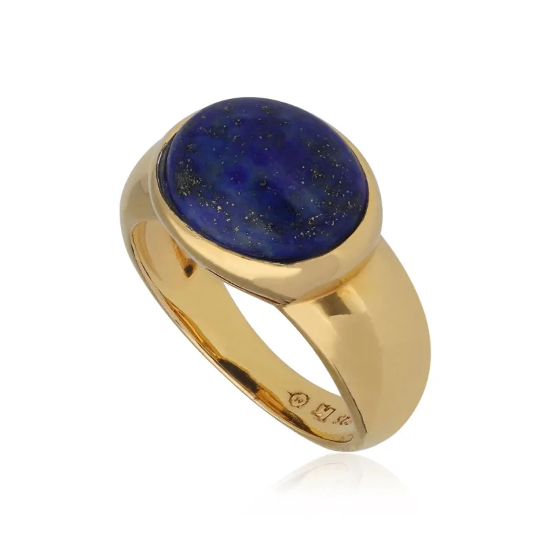 Kosmos Lapis Lazuli Cocktail Ring in Gold Plated Sterling Silver sold by Gemondo Jewellery
