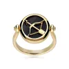 Zodiac Black Onyx Sagittarius Flip Ring in 18ct Gold Plated Silver sold by Gemondo Jewellery