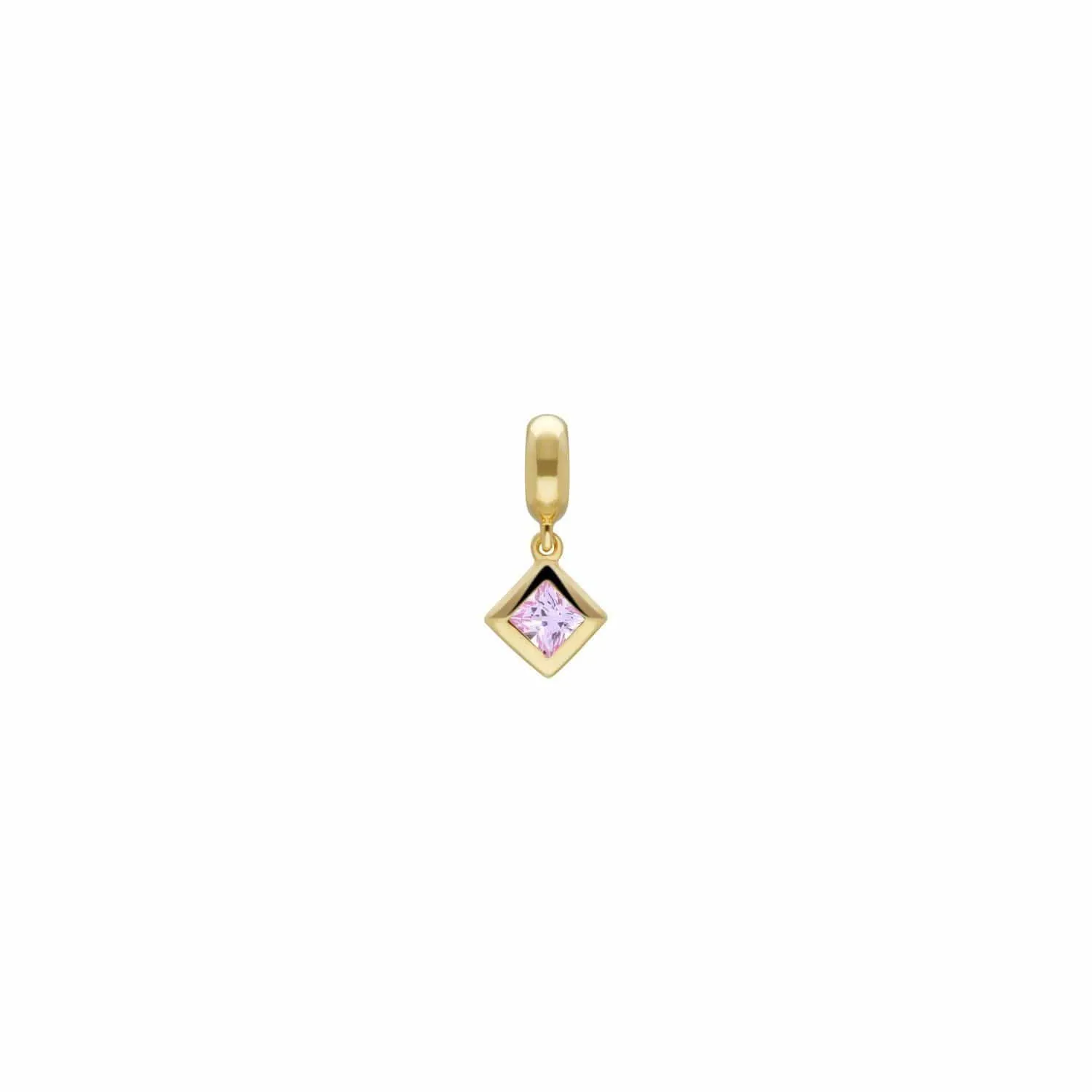 Achievement 'Stone of Fortune' Gold Plated Pink Sapphire Charm sold by Gemondo Jewellery