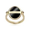 Zodiac Black Onyx Sagittarius Flip Ring in 18ct Gold Plated Silver sold by Gemondo Jewellery