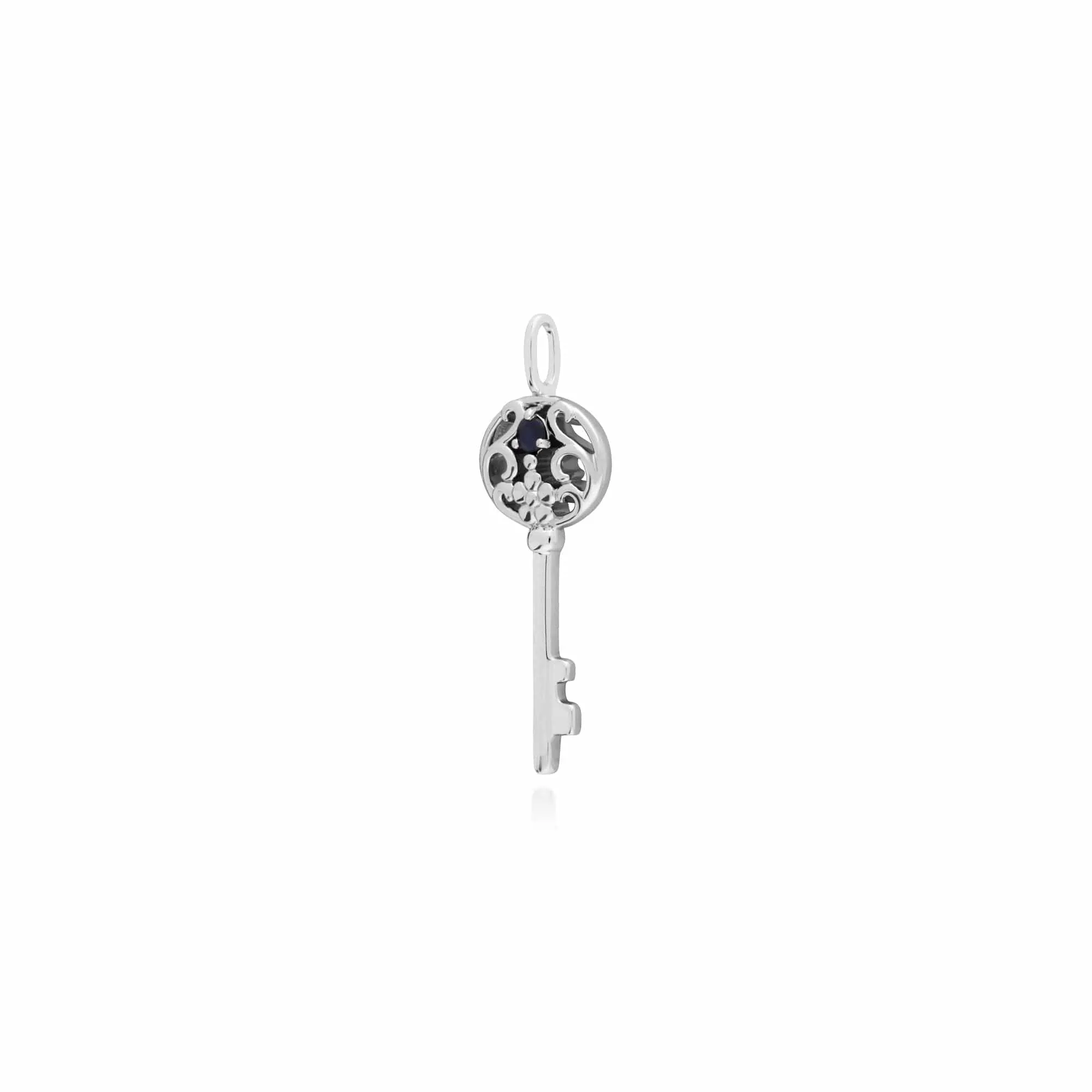 Gemondo Sterling Silver Sapphire Big Key Charm sold by Gemondo Jewellery product image thumbnail 2