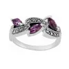 Art Nouveau Style Marquise Amethyst & Marcasite Ring in 925 Sterling Silver sold by Gemondo Jewellery