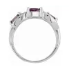 Art Nouveau Style Marquise Amethyst & Marcasite Ring in 925 Sterling Silver sold by Gemondo Jewellery