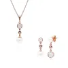 Modern Pearl, Moonstone & Topaz Pendant & Drop Earring Set in Rose Gold Plated Silver sold by Gemondo Jewellery