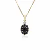 Classic Oval Sapphire & Diamond Cluster Stud Earrings & Pendant Set in 9ct Yellow Gold sold by Gemondo Jewellery