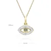 ECFEW™ Dainty Evil Eye Peridot & Diamond Pendant in 9ct Yellow Gold sold by Gemondo Jewellery