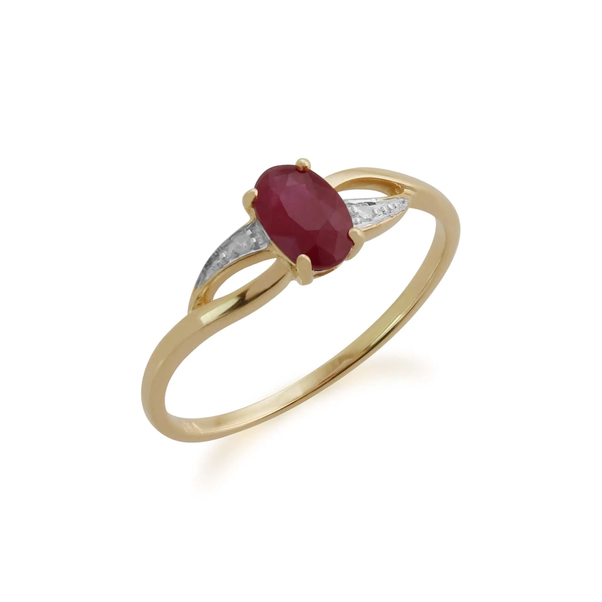 Gemondo 9ct Yellow Gold 0.63ct Ruby & Diamond Ring sold by Gemondo Jewellery